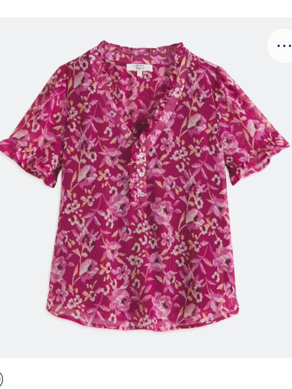 Beacon Apparel Floral Button-Front Blouse